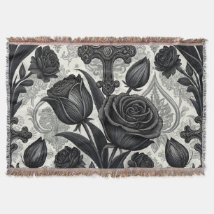 Dunkles Gothic-Rosen-Muster (2) Decke