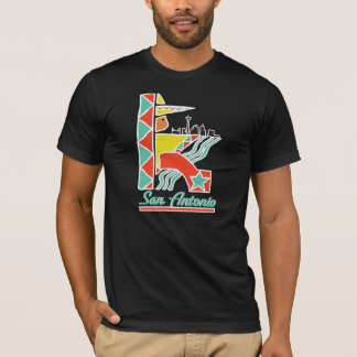 Dunkles grafisches T-Shirt San Antonio