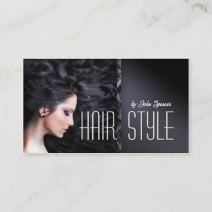 Dunkles Haar-Frauen-Haarschnitt-Stylist-Karte Visitenkarte
