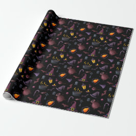 Dunkles Halloween-Hexenhutenheftpapier Geschenkpapier