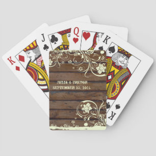 Dunkles Holz Land Personalisiert Spielkarten