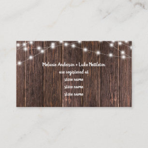 Dunkles Holz und Brautparty - Geschenkgutschrift Begleitkarte