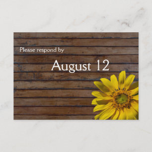 Dunkles hölzernes Sonnenblume-uAwg Browns mit RSVP Karte