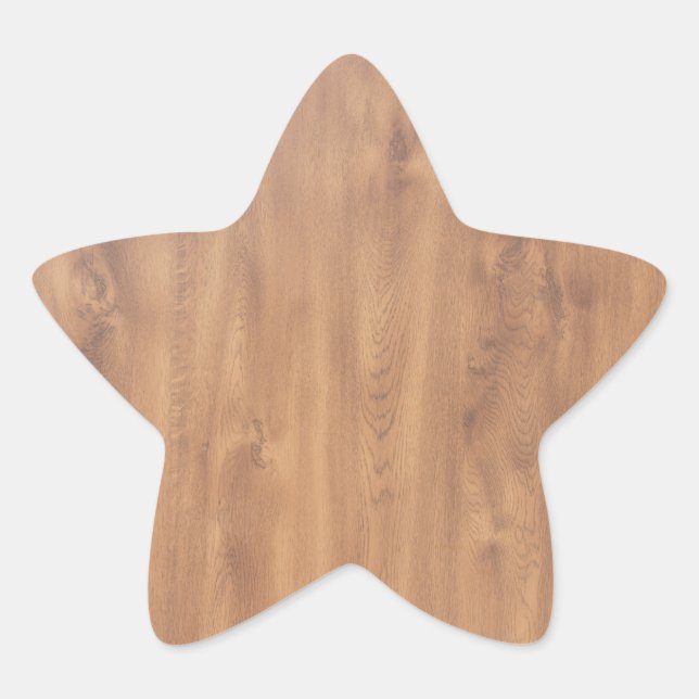 Dunkles Holzmuster Stern-Aufkleber (Vorderseite)