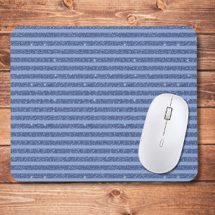 Dunkles Indigo-Glitter-Style-Horizontalstreifenmus Mousepad