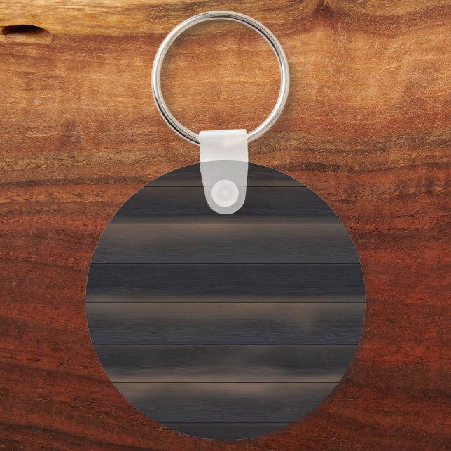 Dunkles Japandi-Anthrazit-Holz-Minimalist Schlüsselanhänger (Vorderseite)