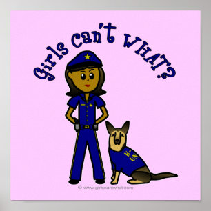 Dunkles K9-Polizeimädchen Poster