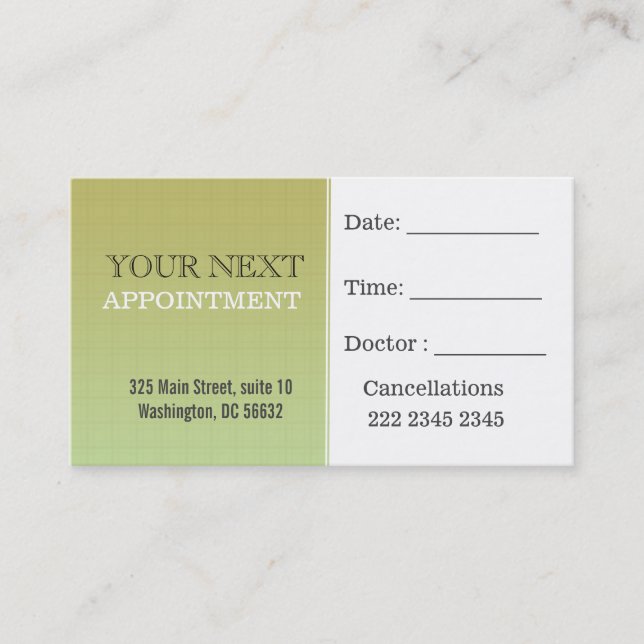 Dunkles kakifarbiges minimales kariertes Muster Terminkarte (Vorderseite)