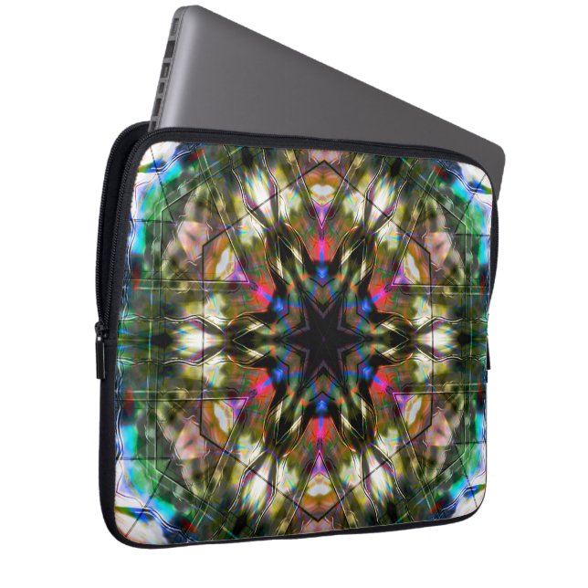 Dunkles Kaleidoskop im Acrylstil Laptopschutzhülle (Vorne Rechts)