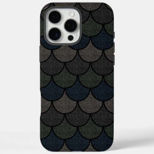 Dunkles Kamm-Muster der Drachen-Schuppe iPhone 16 Pro Max Hülle