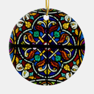 Dunkles künstlerisches Buntglas Keramik Ornament