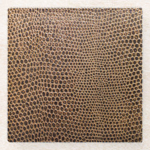 Dunkles Leder: Eleganter einfacher Hintergrund Glasuntersetzer