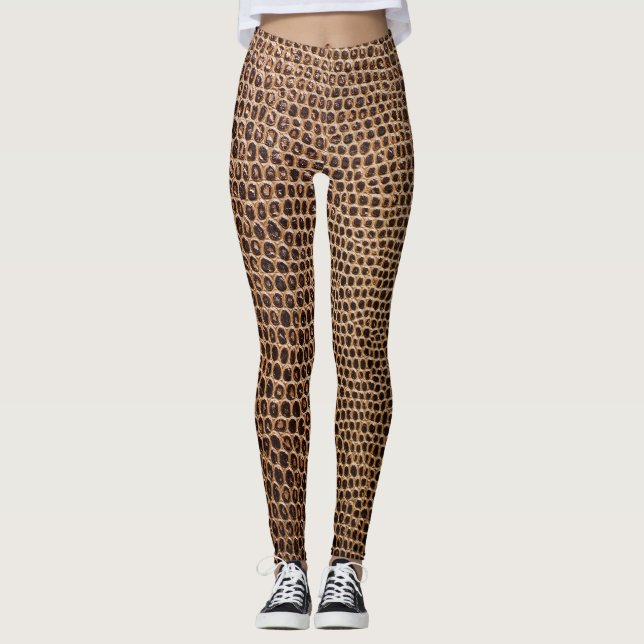 Dunkles Leder: Eleganter einfacher Hintergrund Leggings (Vorderseite)