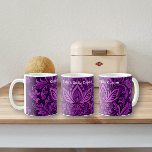 Dunkles Lila Brokat (Muster des Single) Kaffeetasse