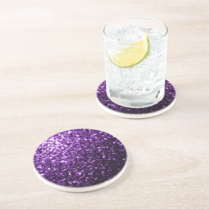 Dunkles Lila-farbenes glänzendes Glitter Funkeln Untersetzer