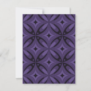 Dunkles, Lila gefärbtes Retro-Muster Postkarte
