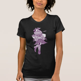 Dunkles lila Kuh-Cowgirl T-Shirt