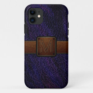 Dunkles lila Leder sieht braun aus iPhone 11 Hülle