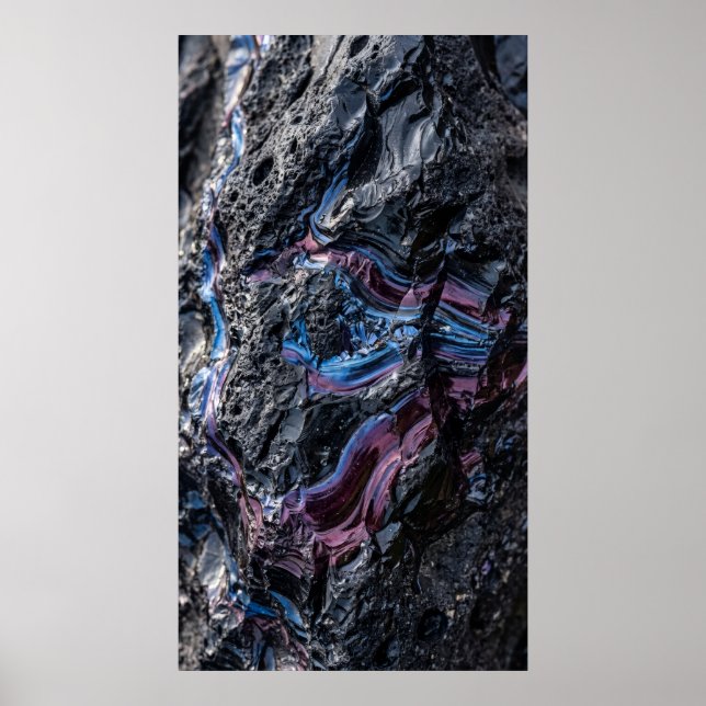 Dunkles Lila-Mineral-Abstrakt-Poster Poster (Vorne)
