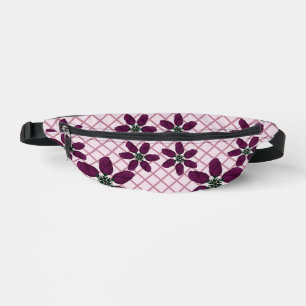 Dunkles Lila-Rosenmuster — Elegante Pflaumenflora Bauchtasche