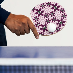 Dunkles Lila-Rosenmuster — Elegante Pflaumenflora Tischtennis Schläger