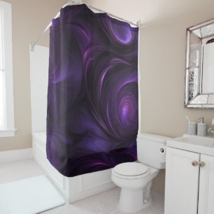 Dunkles Lila Swirbeldesign Duschvorhang