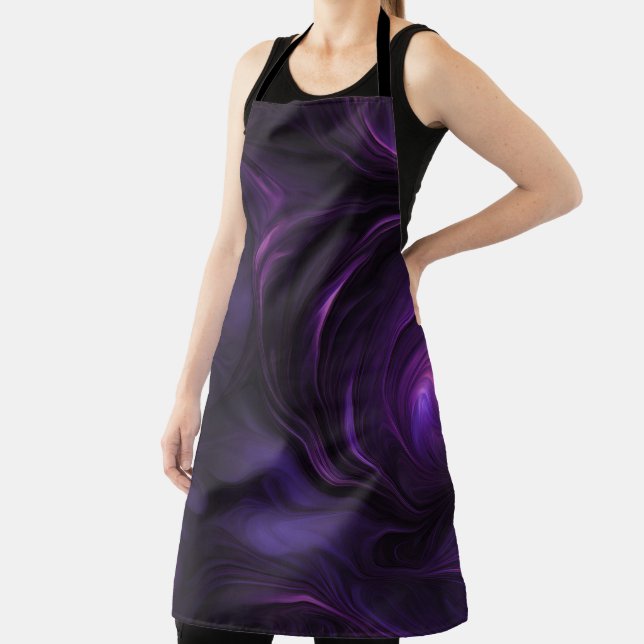 Dunkles Lila Swirbeldesign Schürze (InSitu)