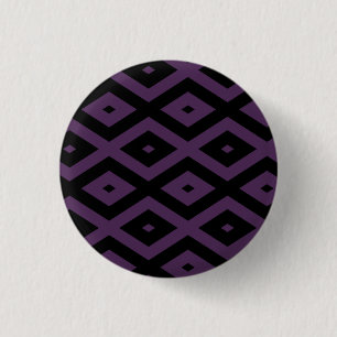 Dunkles lila und schwarzes Diamantmuster Button