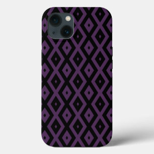 Dunkles lila und schwarzes Diamantmuster Case-Mate iPhone Hülle