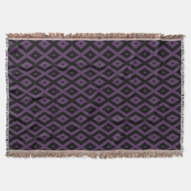 Dunkles lila und schwarzes Diamantmuster Decke (Vorderseite)