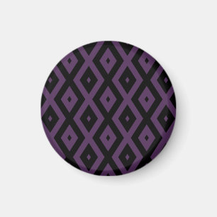 Dunkles lila und schwarzes Diamantmuster Magnet