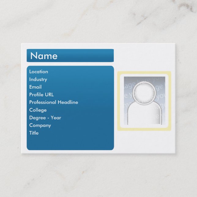 Dunkles LinkedIn - mollig Visitenkarte (Vorderseite)