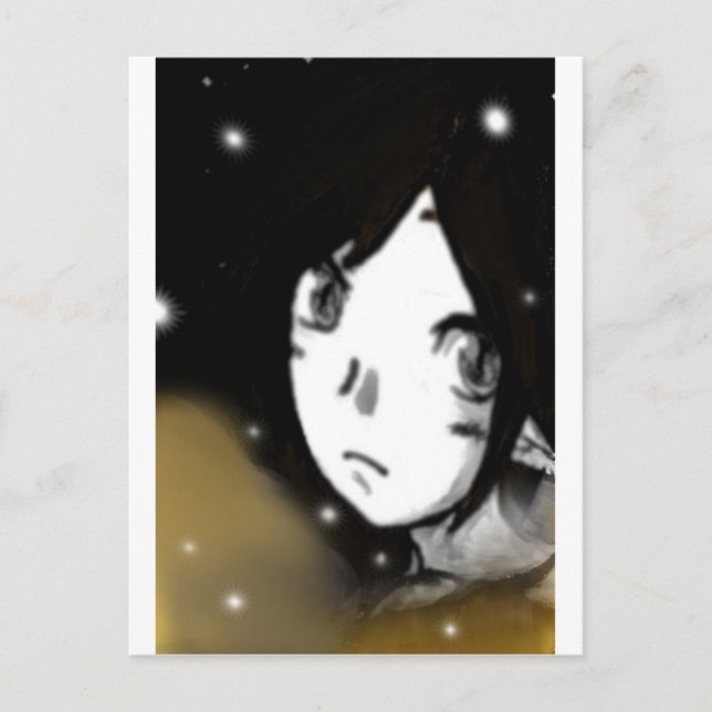 dunkles Mädchen Postkarte (Vorderseite)