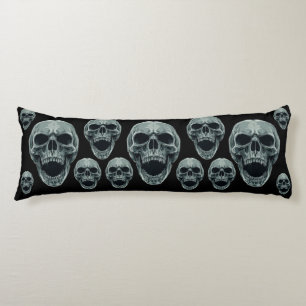 Dunkles makabres Totenkopf-Muster-Körperkissen-Bez Seitenschläferkissen