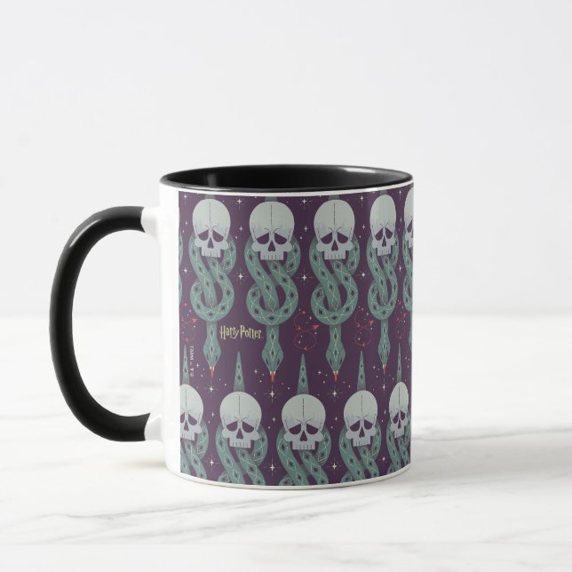 Dunkles Mal Geometrisches Symbolmuster Tasse (Links)