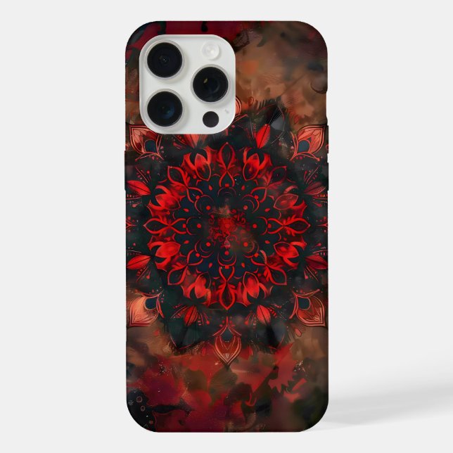 Dunkles Mandala- Boho-Goth-Geschenk iPhone Hülle (Rückseite)