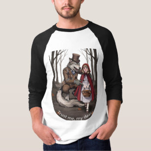 Dunkles Märchen Wolf & Rotkäppchen T-Shirt