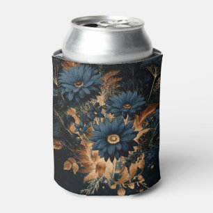 Dunkles Marineblau und Gold Rustikale Florale Glam Dosenkühler