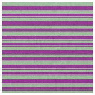 Dunkles Meer Grün und Lila, gestreiftes Muster Stoff