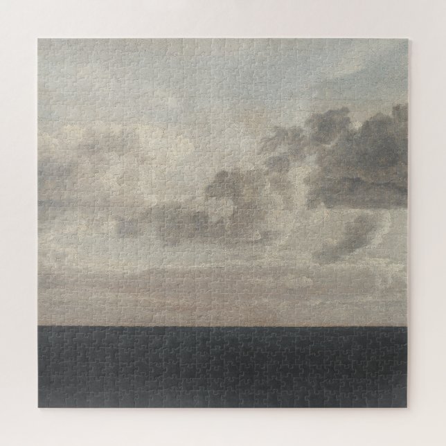 Dunkles Meer, Öl auf Leinwand, Vintage Kunst, Puzzle (Horizontal)