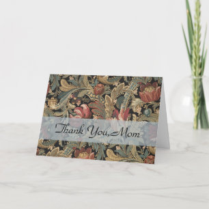 Dunkles, melancholisches, vintage-blumiges botanis dankeskarte