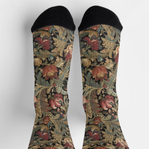 Dunkles, melancholisches, vintage-blumiges botanis socken