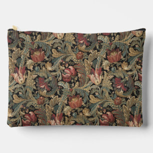 Dunkles, melancholisches, vintage-blumiges botanis zubehörtasche