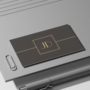 Dunkles minimalist elegantes Monogramm Anwalt Visitenkarte