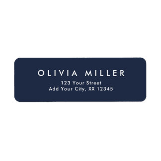 Dunkles Mitternachtsblau - Klassisches Adressetike