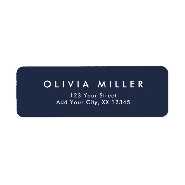Dunkles Mitternachtsblau - Klassisches Adressetike (Vorne)