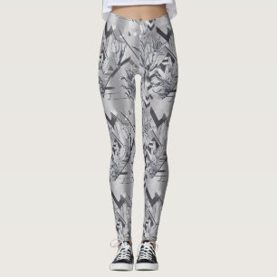 Dunkles modernes geometrisches Tulpen-Linienkunstm Leggings