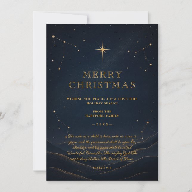 Dunkles modernes himmlisches Weihnachten Gold TMF2 (Vorderseite)
