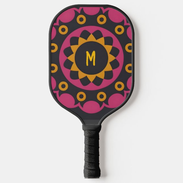 dunkles Mosaik, Personalisierter Name Pickleball Schläger (Vorderseite)