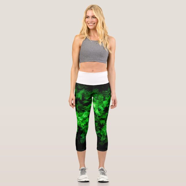 Dunkles Muster Capri Leggings (Vorderseite)